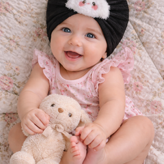 Kradyl Kroft Baby Girl Turban Cap | Stretchy Fabric | Good Fit - Black