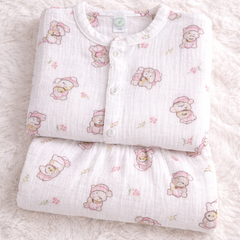 Cutie Pie - Kradyl Kroft Premium Crinkled Double Layered Soft Muslin Night Suit Set for New Born to 6 Years