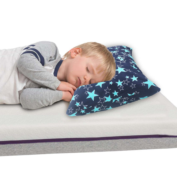 Born Star Navy Toddler Pillows with 100% Cotton Removable cover - 20 X 15 Inches | Children Pillows