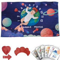 Astro - Milestone Blanket Quilt with 6 Milestone Cards and Markers