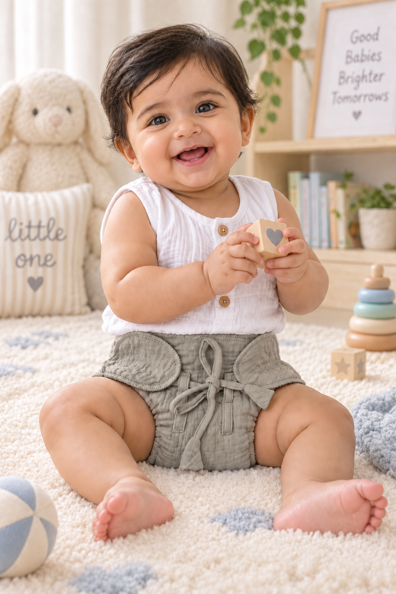 Earth Brown Langot - 5 Layer Padded Muslin Baby Langots |Reusable| for Diaper Free Time