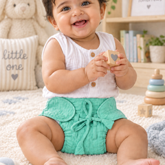 Mint Green Langot - 5 Layer Padded Muslin Baby Langots |Reusable| for Diaper Free Time