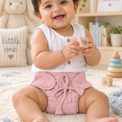 Pink Langot - 5 Layer Padded Muslin Baby Langots |Reusable| for Diaper Free Time