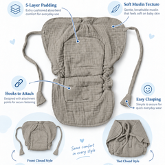 Earth Brown Langot - 5 Layer Padded Muslin Baby Langots |Reusable| for Diaper Free Time