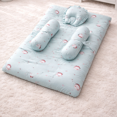 4 Pcs Muslin Bedding Set for 0 to 6 Months - Baby in Blue