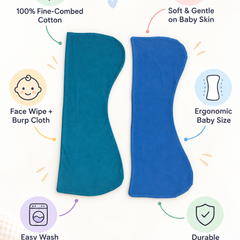 Kradyl Kroft Baby Face Cloth| Baby Burp Napkins I Pack of 2