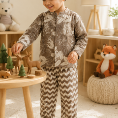 Beige Floral -  Baby 100% Cotton Coord Set