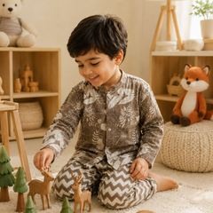 Beige Floral -  Baby 100% Cotton Coord Set