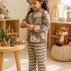 Beige Floral -  Baby 100% Cotton Coord Set