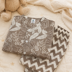 Beige Floral -  Baby 100% Cotton Coord Set