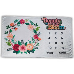 Bloom - Milestone Blanket Quilt with 6 Milestone Cards and Markers
