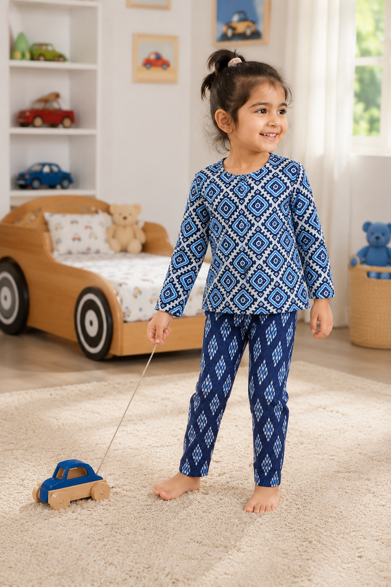 Blue Hex - Baby 100% Cotton Coord Set