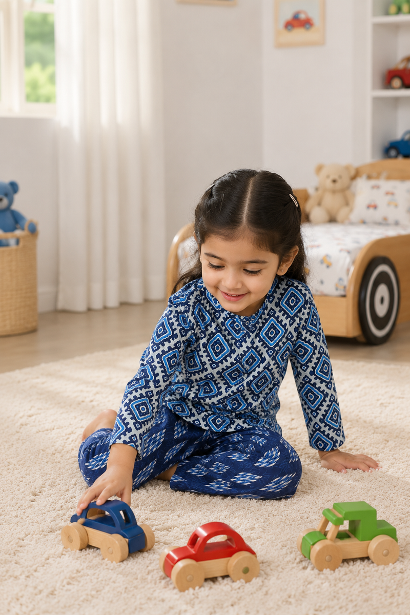Blue Hex - Baby 100% Cotton Coord Set