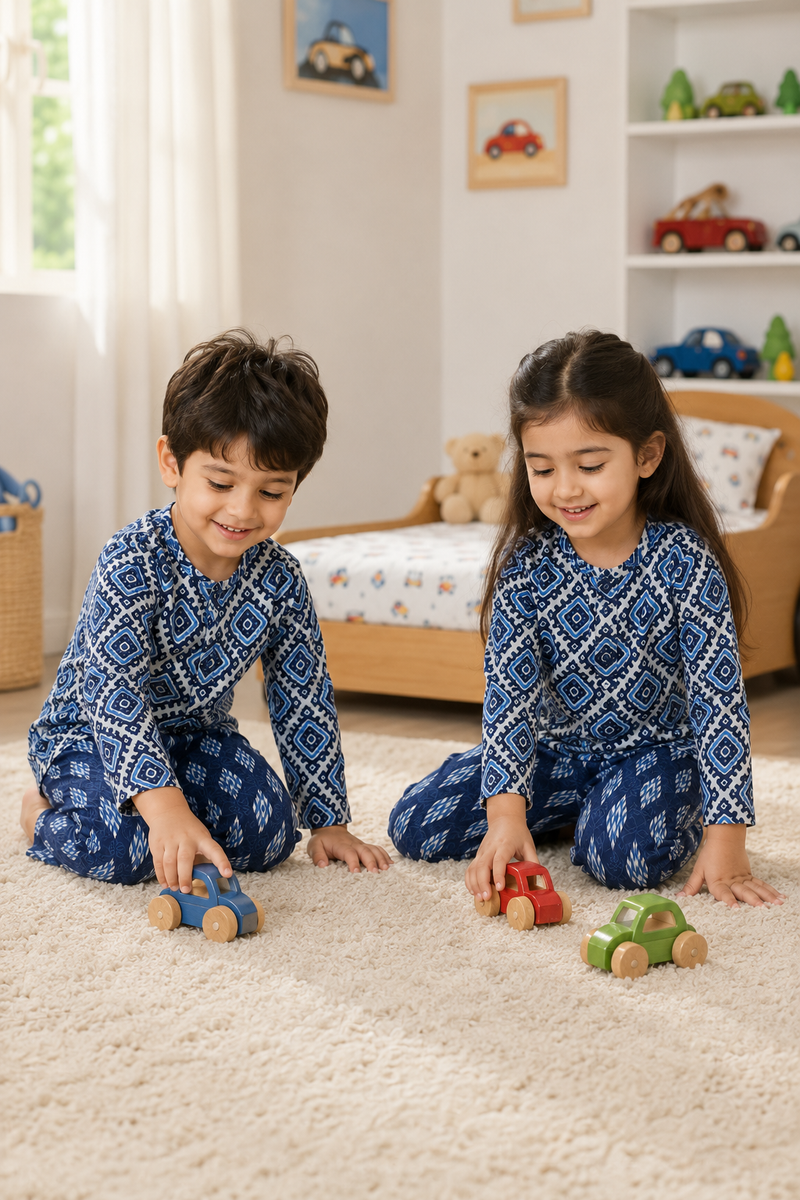 Blue Hex - Baby 100% Cotton Coord Set