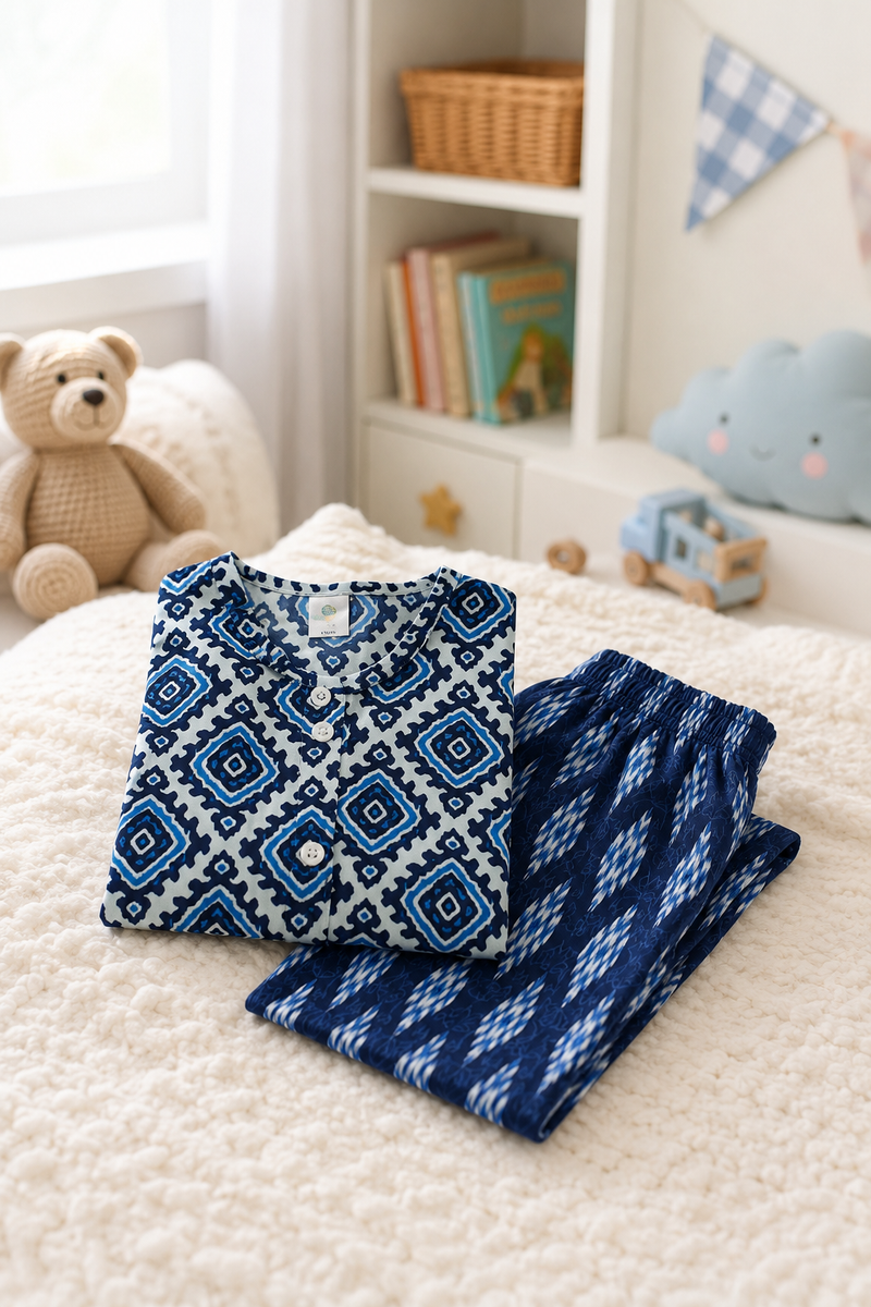 Blue Hex - Baby 100% Cotton Coord Set