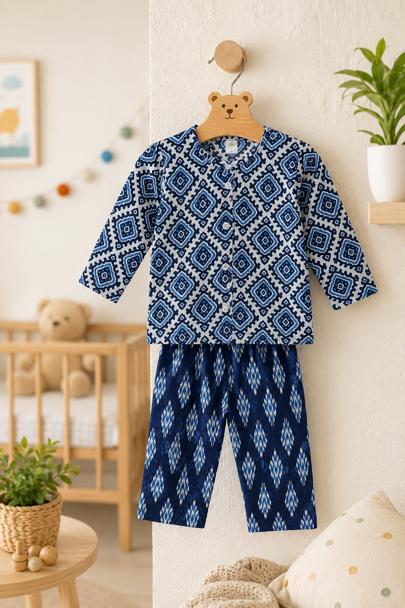 Blue Hex - Baby 100% Cotton Coord Set