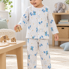 2Ellis |Full Sleeves| 120 GSM Checkered Muslin Fabric |  Soft Unisex Muslin Set for New Born to 6 Years