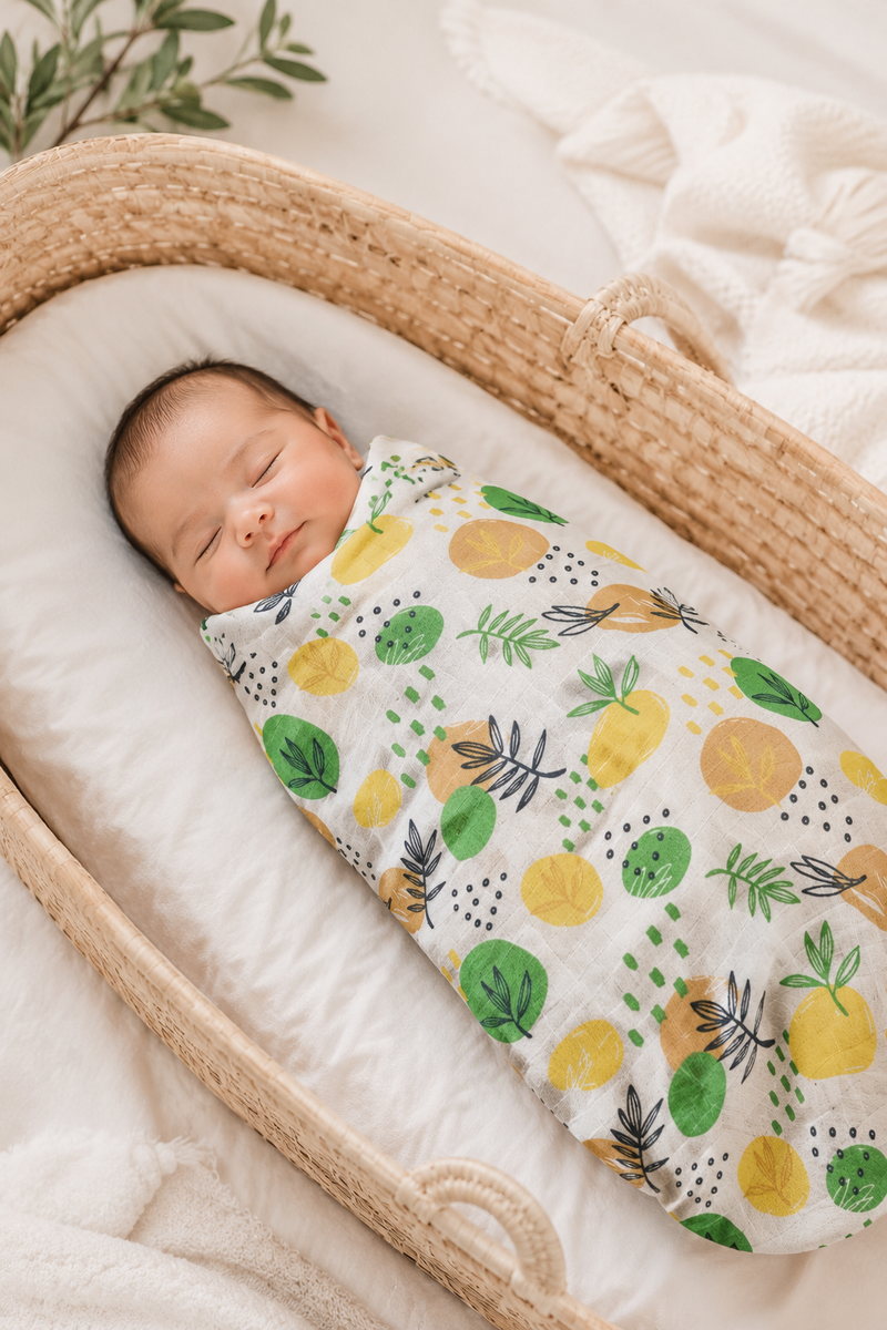 Muslin Swaddle for Infants 100 X 120 Cms - Lemonade