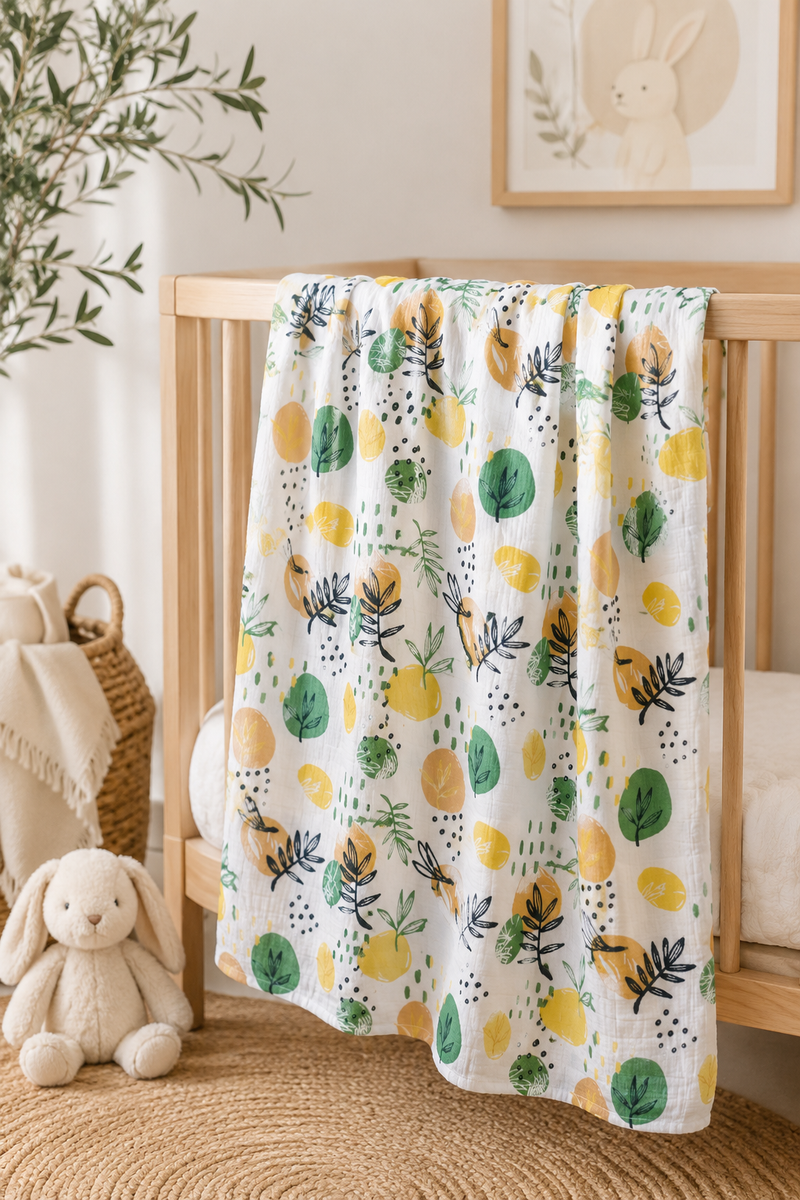 Muslin Swaddle for Infants 100 X 120 Cms - Lemonade