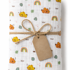 Muslin Swaddle for Infants 100 X 120 Cms - Orange Koala