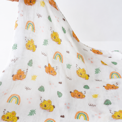 Muslin Swaddle for Infants 100 X 120 Cms - Orange Koala