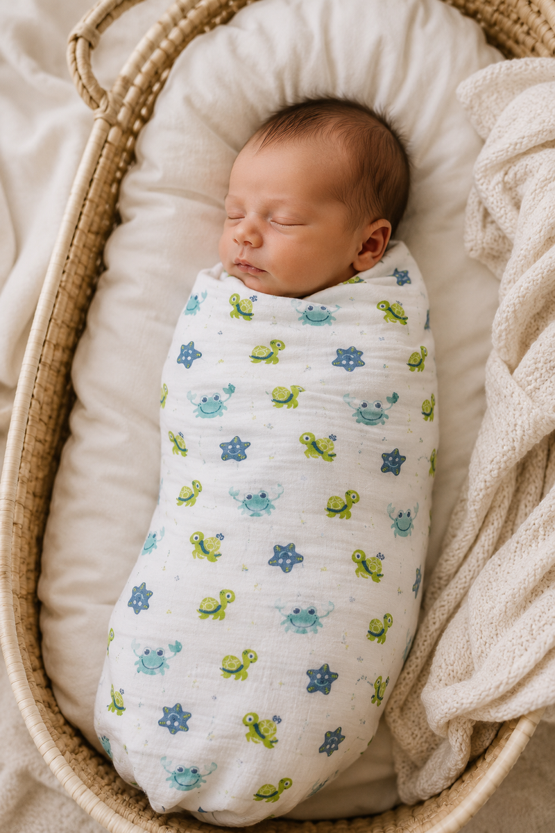 Muslin Swaddle for Infants 100 X 120 Cms - Starsy