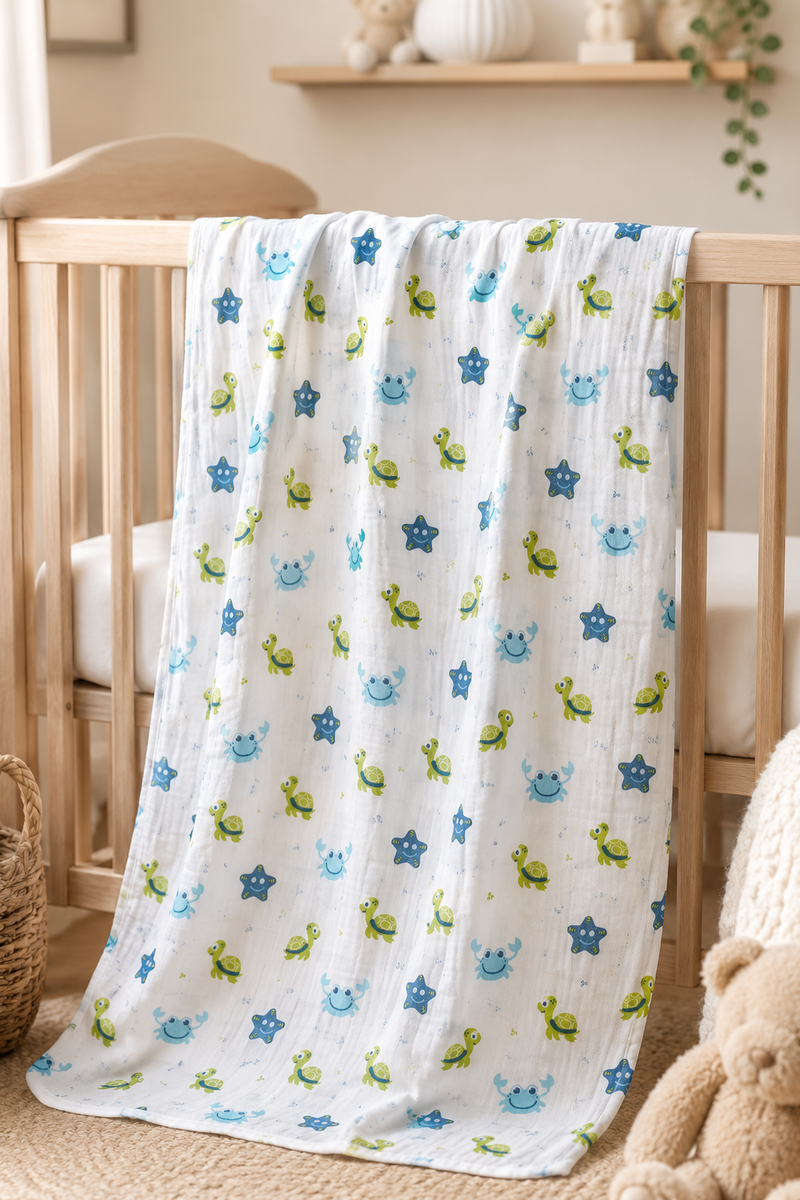Muslin Swaddle for Infants 100 X 120 Cms - Starsy