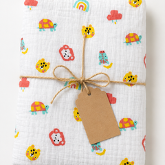 Muslin Swaddle for Infants 100 X 120 Cms - Turtle