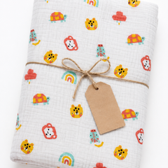 Muslin Swaddle for Infants 100 X 120 Cms - Turtle