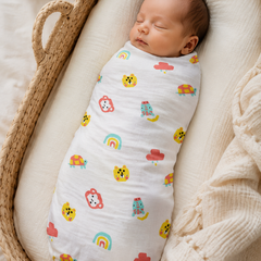 Muslin Swaddle for Infants 100 X 120 Cms - Turtle