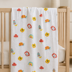 Muslin Swaddle for Infants 100 X 120 Cms - Turtle