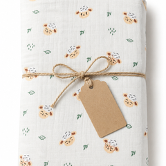 Muslin Swaddle for Infants 100 X 120 Cms - White Sheep