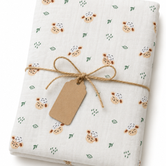 Muslin Swaddle for Infants 100 X 120 Cms - White Sheep