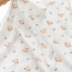 Muslin Swaddle for Infants 100 X 120 Cms - White Sheep
