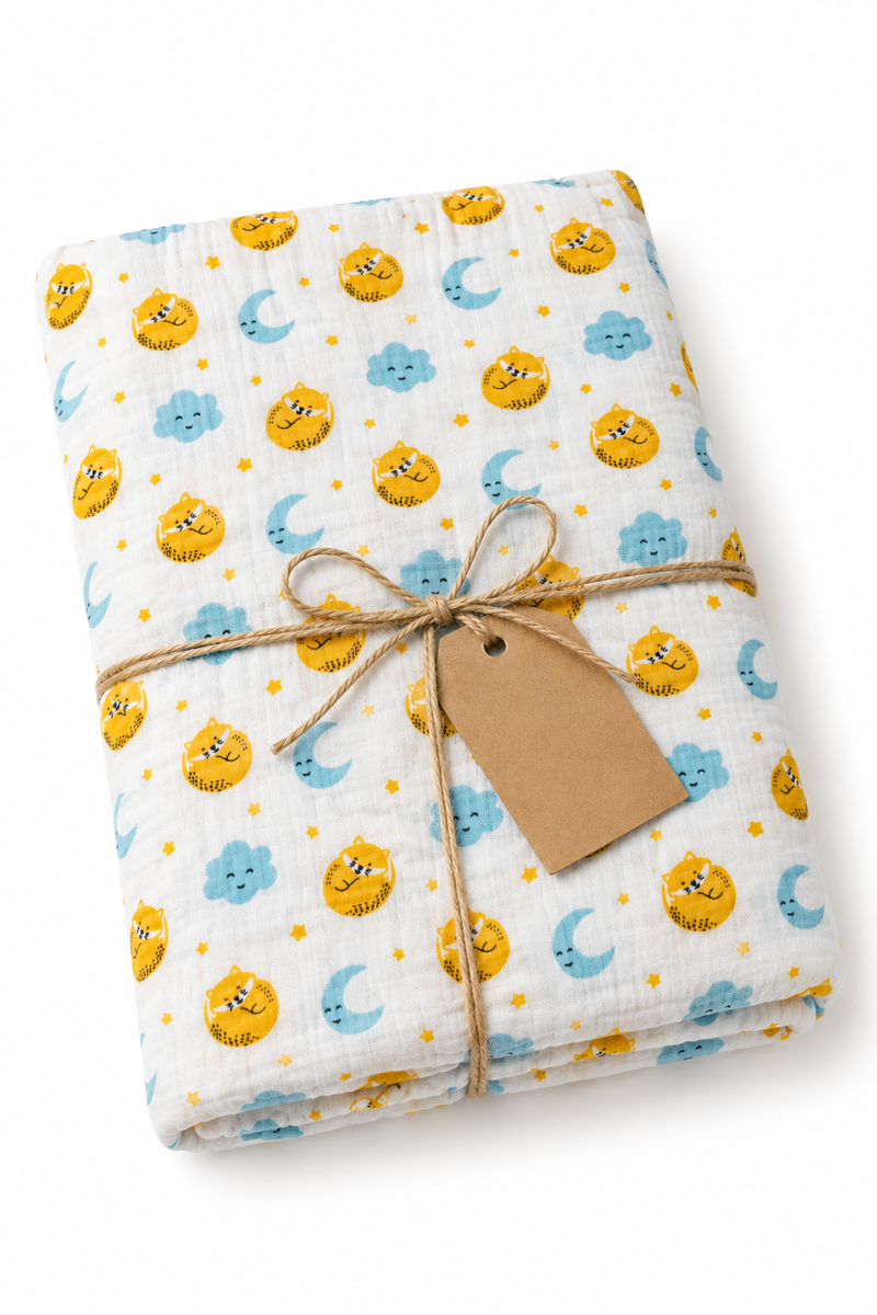Muslin Swaddle for Infants 100 X 120 Cms - Sun N Moon