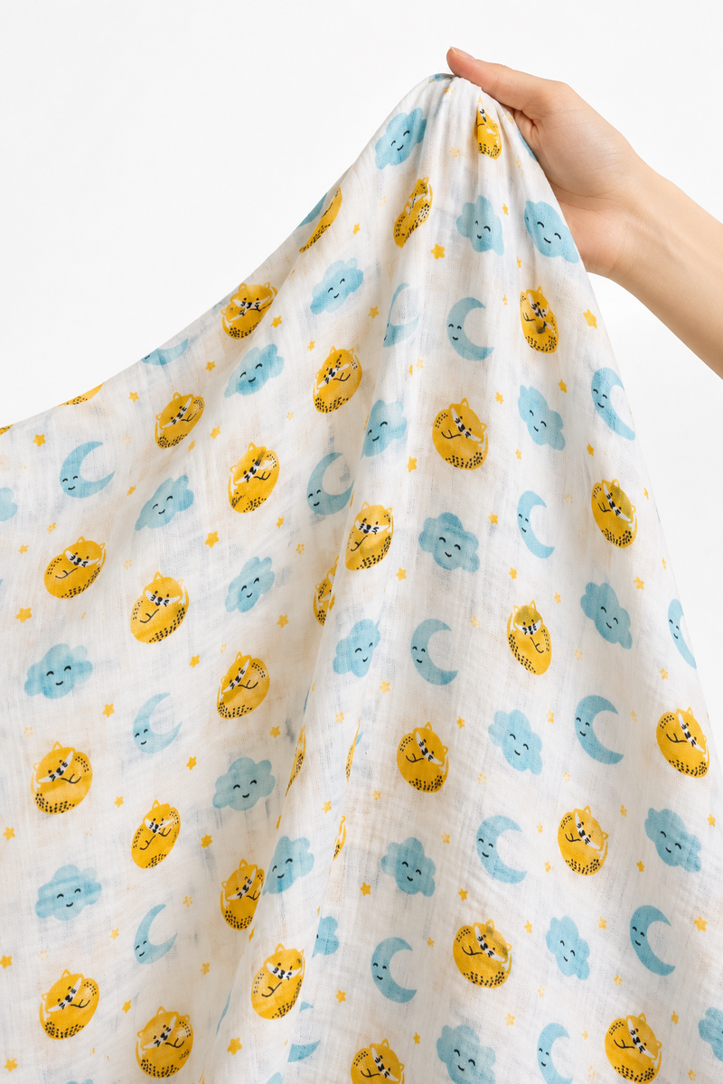 Muslin Swaddle for Infants 100 X 120 Cms - Sun N Moon