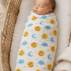 Muslin Swaddle for Infants 100 X 120 Cms - Sun N Moon