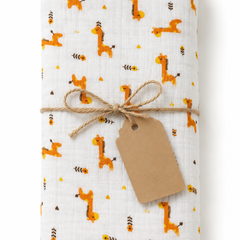 Muslin Swaddle for Infants 100 X 120 Cms - Giraffe
