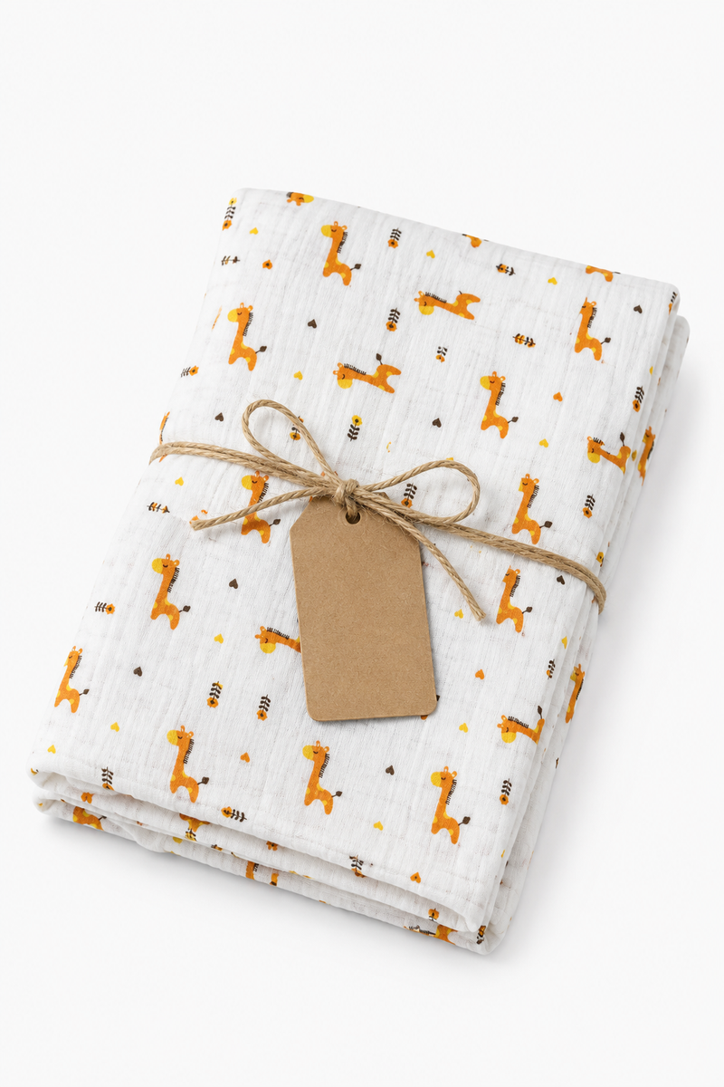 Muslin Swaddle for Infants 100 X 120 Cms - Giraffe