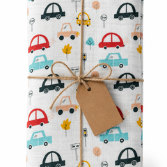 Muslin Swaddle for Infants 100 X 120 Cms - Cars