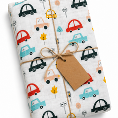 Muslin Swaddle for Infants 100 X 120 Cms - Cars