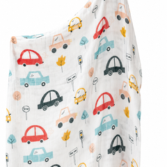 Muslin Swaddle for Infants 100 X 120 Cms - Cars