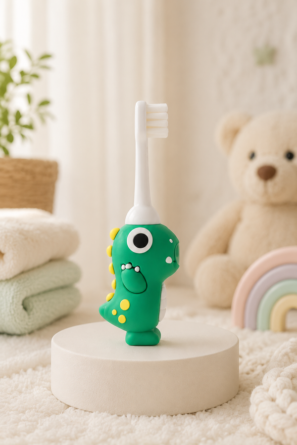 Animal Design Soft Tooth Brush for 2 to 6 Years - Green Dino