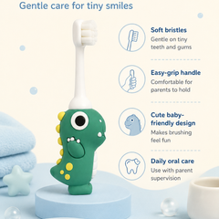 Animal Design Soft Tooth Brush for 2 to 6 Years - Green Dino