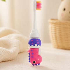 Animal Design Soft Tooth Brush for 2 to 6 Years - Pink Dino