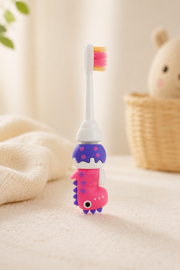 Animal Design Soft Tooth Brush for 2 to 6 Years - Pink Dino
