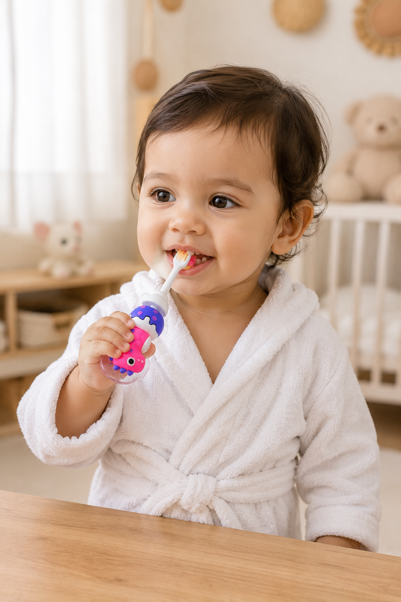 Animal Design Soft Tooth Brush for 2 to 6 Years - Pink Dino