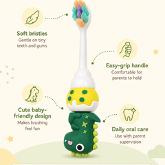 Animal Design Soft Tooth Brush for 2 to 6 Years - Dinorawr