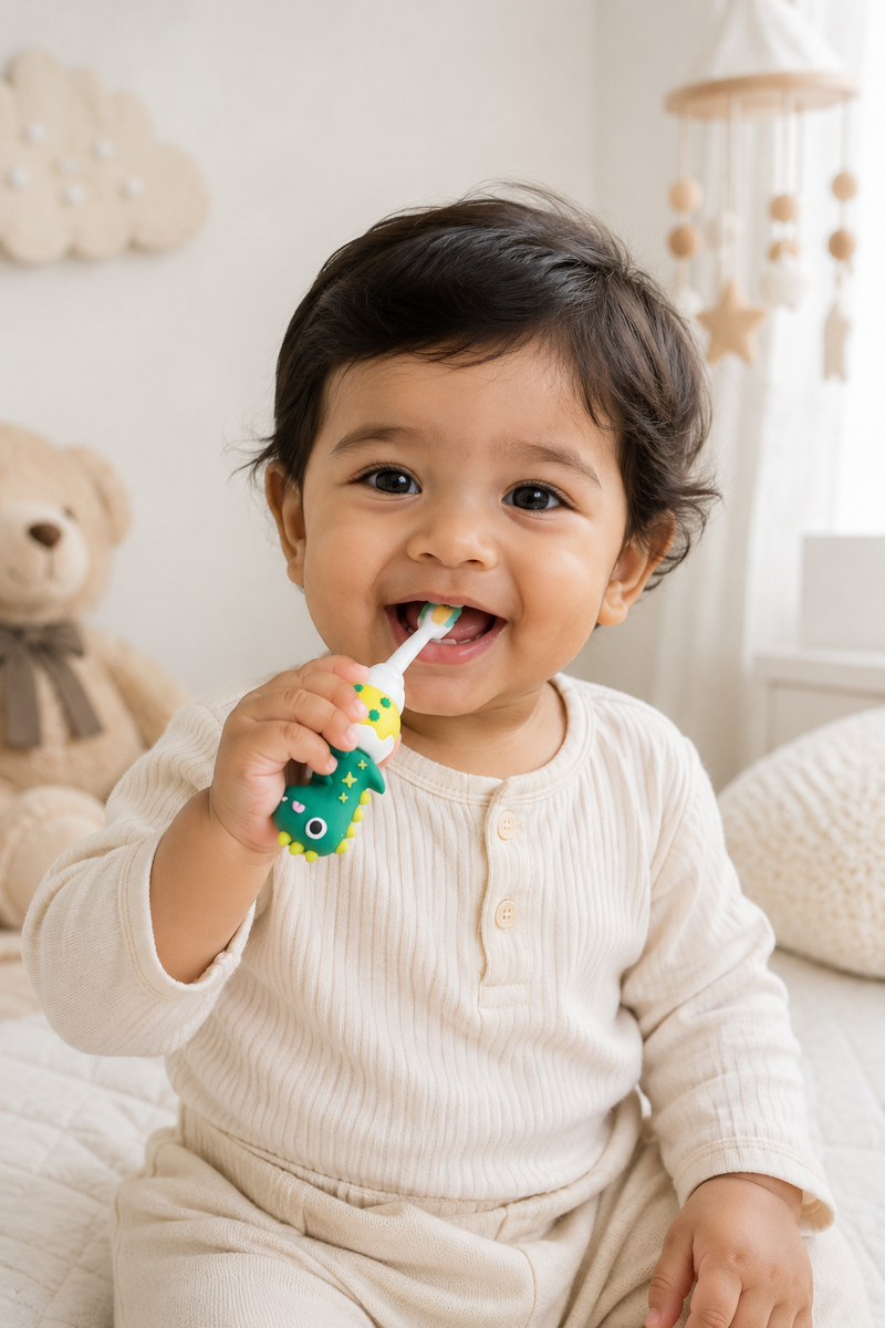 Animal Design Soft Tooth Brush for 2 to 6 Years - Dinorawr