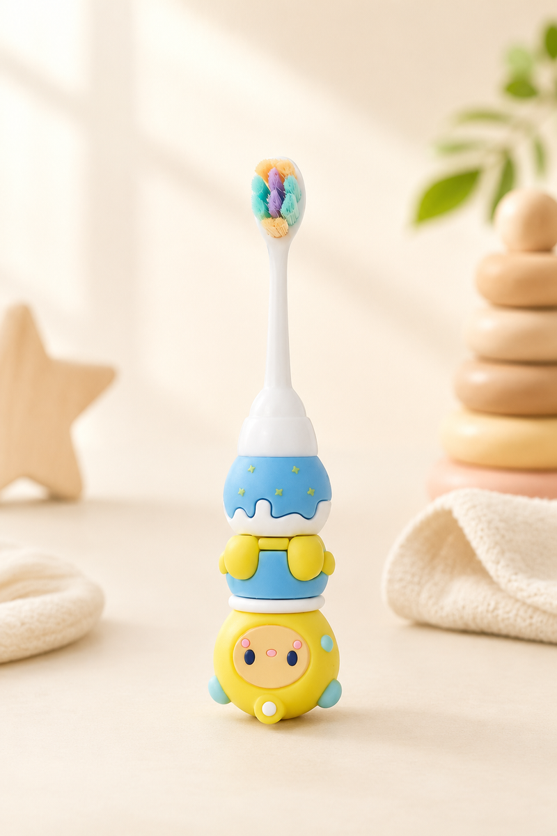 Animal Design Soft Tooth Brush for 2 to 6 Years - Baby Blue